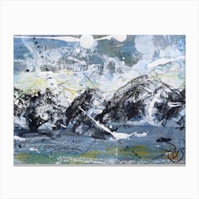 Mountain Landscape Snowstorm Canvas Print