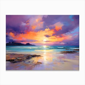 Abstract Colorful Tropical Beach Sunset Canvas Print