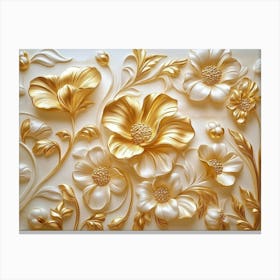 Gold Flowers 41 Canvas Print