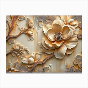 Carved Flower Wall Art Canvas Print