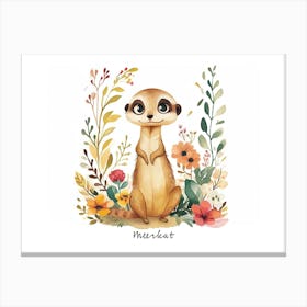 Little Floral Meerkat 3 Poster Canvas Print