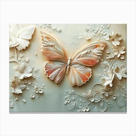 Butterfly On A White Background Canvas Print