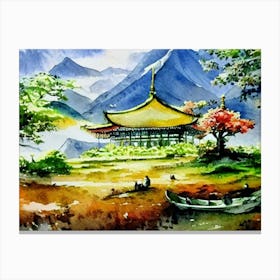 Golden Pavilion Retreat Canvas Print