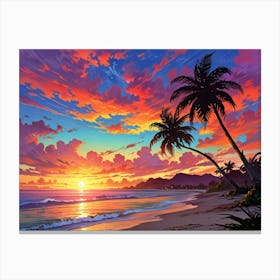 Sunset On The Beach 38 Canvas Print