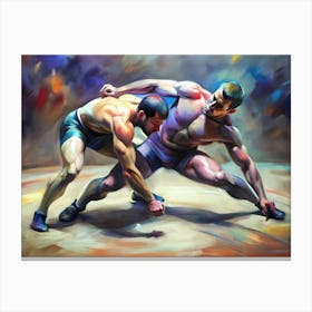 Wrestling Wrestlers Canvas Print