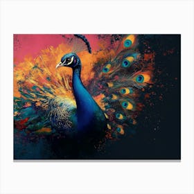 Peacock Abstract 4 Canvas Print