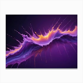 Abstract Image Of A Splash Of Purple And Orange Paint, Creating A Dynamic And Energetic Composition Canvas Print