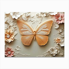 Beautiful Butterfly 3d 2 Canvas Print