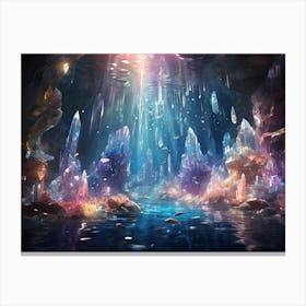 Cave Of Crystals Paintings Art Print 1 Canvas Print