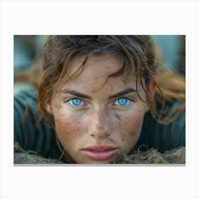 Woman With Blue Eyes Canvas Print