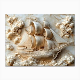 Ship Carving Canvas Print