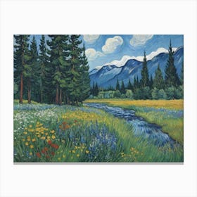 The Heart of Nature's Wonderland Wildflowers In The Meadow Canvas Print