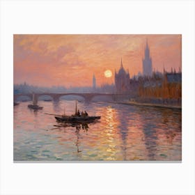 Claude Monet London Sunset Canvas Print