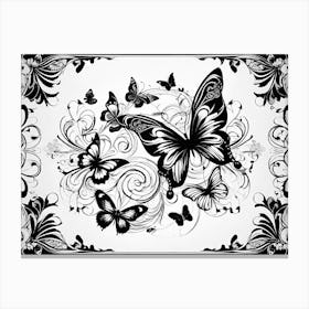 Black And White Butterflies 17 Canvas Print