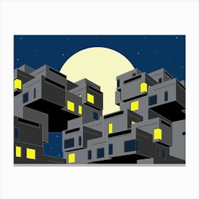 Habitat 67, Canada, Nightime Canvas Print