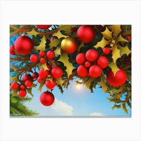 Christmas Holly Canvas Print