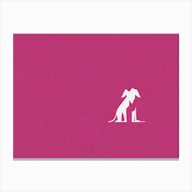 Dog On A Pink Background, dog illustration, dog portrait, animal illustration, digital art, pet art, dog artwork, dog drawing, dog painting, dog wallpaper, dog background, dog lover gift, dog décor, dog poster, dog print, pet, dog, vector art, dog art, minimalistic vector art, minimalistic dog art Canvas Print