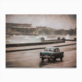 A Stormy Drive In Havana Canvas Print