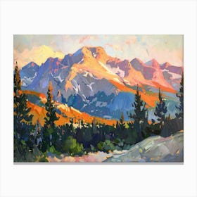 Western Sunset Landscapes Rocky Mountains 2 Canvas Print