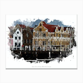 Queen Emma Bridge, Willemstad, Curaçao Canvas Print