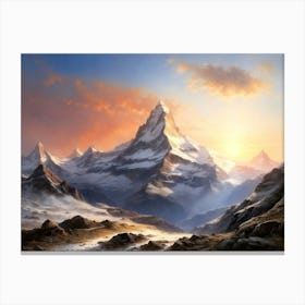 Sunrise On The Matterhorn 1864 Canvas Print