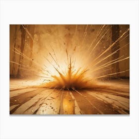 Abstract Image Of A Golden Explosion Of Light And Particles Canvas Print