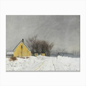 Vintage Yellow House Canvas Print