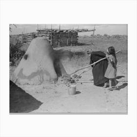 General View Of Oven For Bread Baking On Spanish American Farm In Taos County, New Mexico By Russell Lee Canvas Print