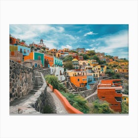 Colorful Houses In Mexico Canvas Print