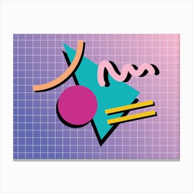 Memphis Pattern Retro Vaporwave 80s Vintage Dreamwave Shapes Artwork Canvas Print