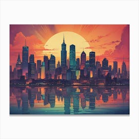 Sunset Cityscape Canvas Print