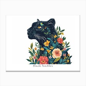 Little Floral Black Panther 1 Poster Canvas Print