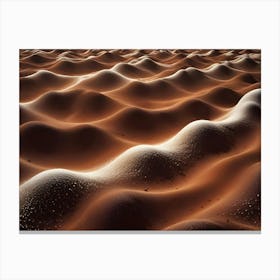 Abstract Desert Landscape With Undulating Sand Dunes, Creating A Mesmerizing Pattern Of Light And Shadow Canvas Print