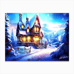 Christmas Peaceful - Christmas House Canvas Print