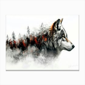 Wolf Dog Hybrid - Wolf Forest Canvas Print