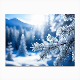 Snowy Pine Tree Canvas Print