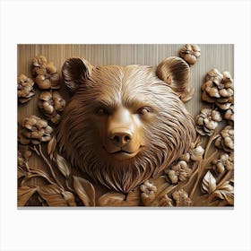 Exquisite 3d Bear Relief Art Creating Elegant and Sophisticated Canvas Print