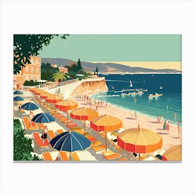 French Riviera Vintage Landscape 8 Canvas Print