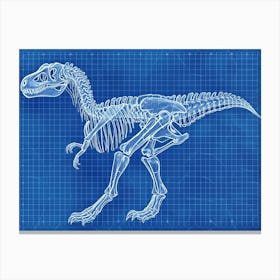 Maiasaura Skeleton Hand Drawn Blueprint 2 Canvas Print