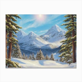 Snowy Mountainscape 2 Canvas Print