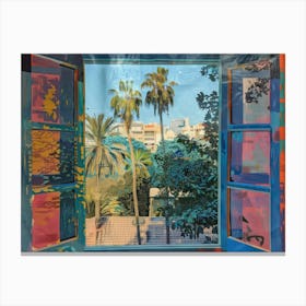 Tel Aviv From The Window View Painting 4 Canvas Print
