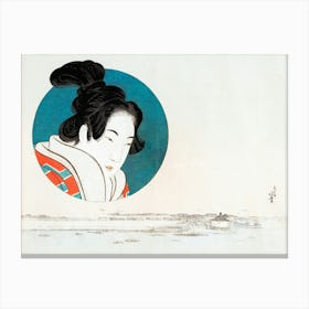 Hokusai Geisha Canvas Print