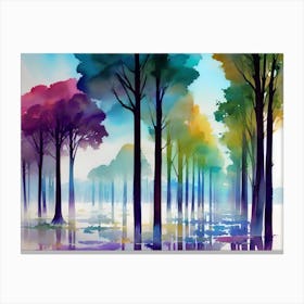 Colorful Trees In The Forest Canvas Print