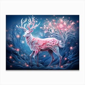 Deer In The Forest 2 neon Canvas Print