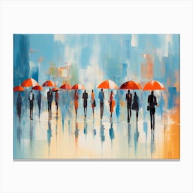 People With Umbrellas Canvas Print