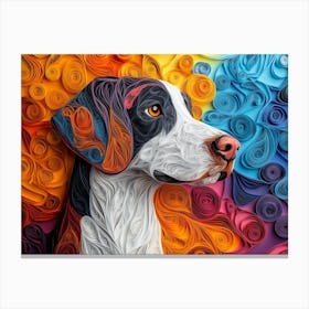 German Shorthaired Pointer Paper Quilling Dog Portrait III Canvas Print