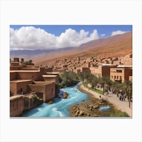 River In Morocco Landscape Canvas Print