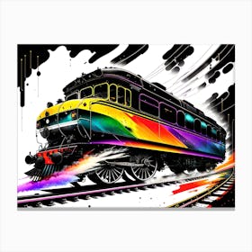 Train On The Tracks 3 Canvas Print