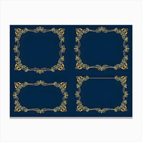 Four Gold Ornate Frames Lienzo