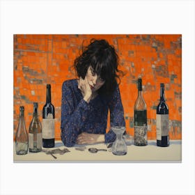 'The Girl At The Table' Canvas Print